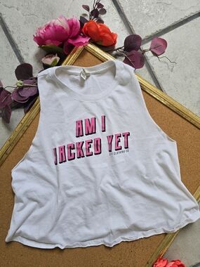 💪 2/$15 LFT Clothing Co. White "Jacked" Crop Muscle Tank